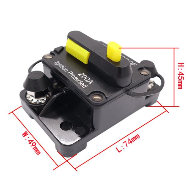 30-300AMP 電路遮断器 自動車 船 ヨット サーキットブレーカー ブレーカーボックス IP67防水 12V-48V 手動リセットヒューズ