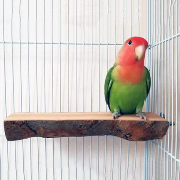 天然木鳥パーチスタンド、ハンギング多枝パーチプラットフォームためオウム、parakeetsオカメインコ、conures、コンゴウインコ、愛の