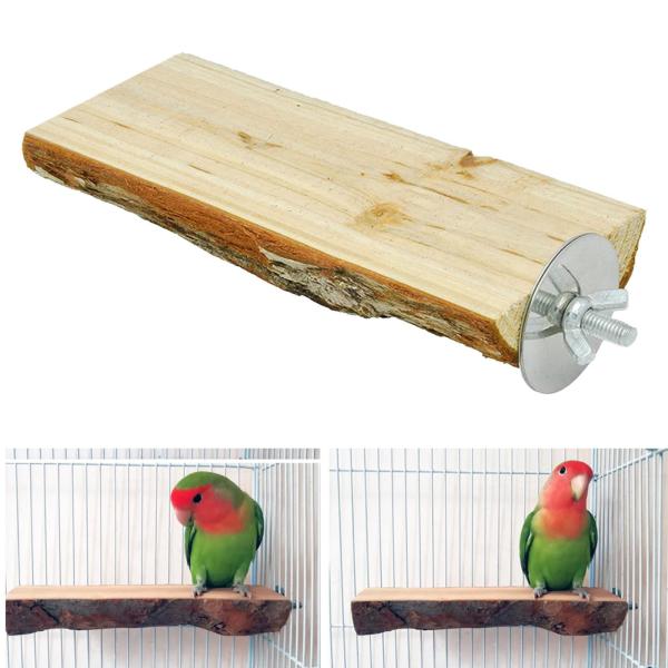 天然木鳥パーチスタンド、ハンギング多枝パーチプラットフォームためオウム、parakeetsオカメインコ、conures、コンゴウインコ、愛の