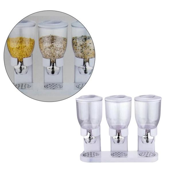 プラスチック製トリプルキャニスターシリアルディスペンサーマシン収納ボトル用品