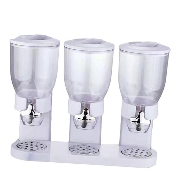 プラスチック製トリプルキャニスターシリアルディスペンサーマシン収納ボトル用品