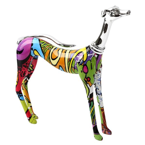 樹脂カラフルな犬の置物落書きドーベルマン像装飾工芸品コレクション