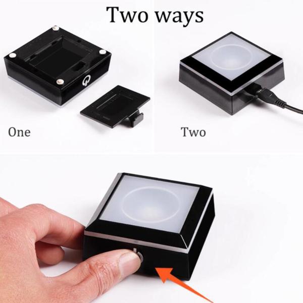 3Dクリスタルガラス用LEDカラフルライトチェンジベースライト回転クリスタルディスプレイベーススタンド