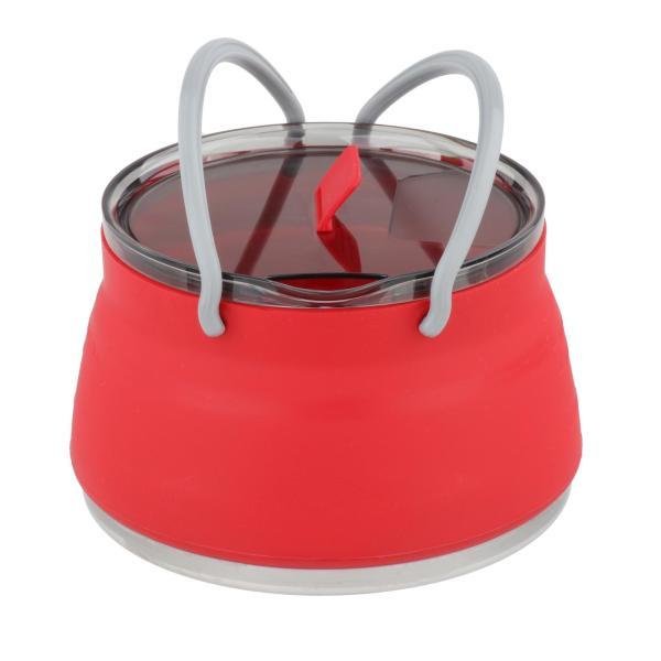 折り畳みケトル トラベルケトル ポット アウトドア調理器具 キャンプ 旅行用 シリコン 湯沸かし器 1L 折りたたみ式 省スペース 軽量