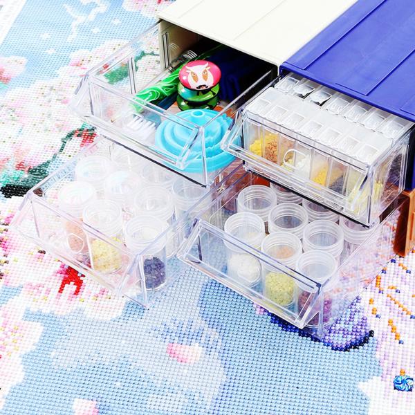 ダイヤモンド塗装収納ボックス引き出しドリルジュエリーハードウェアピルラインストーンオーガナイザーコンテナケース