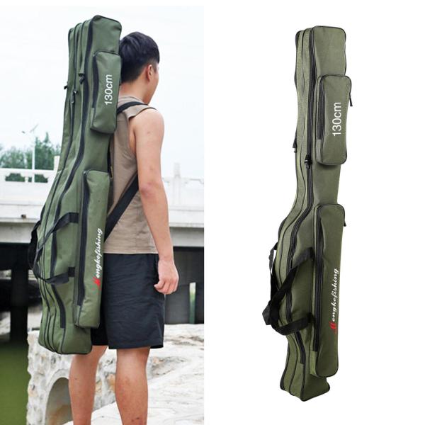 釣り竿ケース、釣り竿バッグ、防水釣り竿リールケースオーガナイザー釣り旅行バッグ、オックスフォード大容量釣りタックル収納バッグ