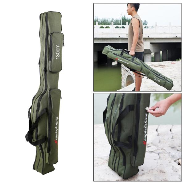 釣り竿ケース、釣り竿バッグ、防水釣り竿リールケースオーガナイザー釣り旅行バッグ、オックスフォード大容量釣りタックル収納バッグ
