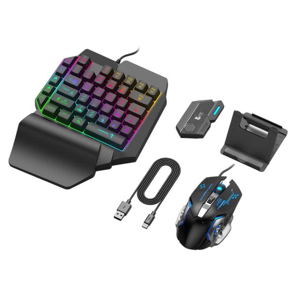携帯電話キーボードマウスゲームパッドアダプターBluetoothUSBポートコンバーター、モバイルコントローラー、バックライト付き、Andr