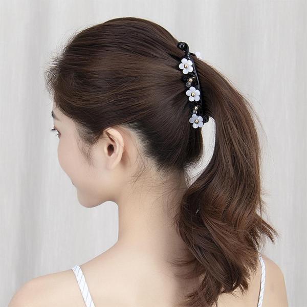 ガールズファッションブラックホワイトペタルヘアクリップダックビルヘアピンヘッドウェア
