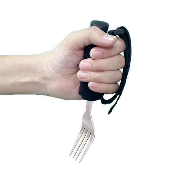 無効化された補助食器パーキンソン病のための補助ストラップによる手ぶれ防止セルフヘルプ上肢障害のための弱いハンドグリップ