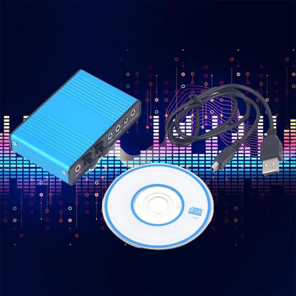 サウンドカードサラウンドアダプターコンバーター5.1オーディオステレオ4チャンネルSPDIF32KHz 44KHz 48KHz USB2.0
