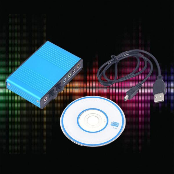サウンドカードサラウンドアダプターコンバーター5.1オーディオステレオ4チャンネルSPDIF32KHz 44KHz 48KHz USB2.0
