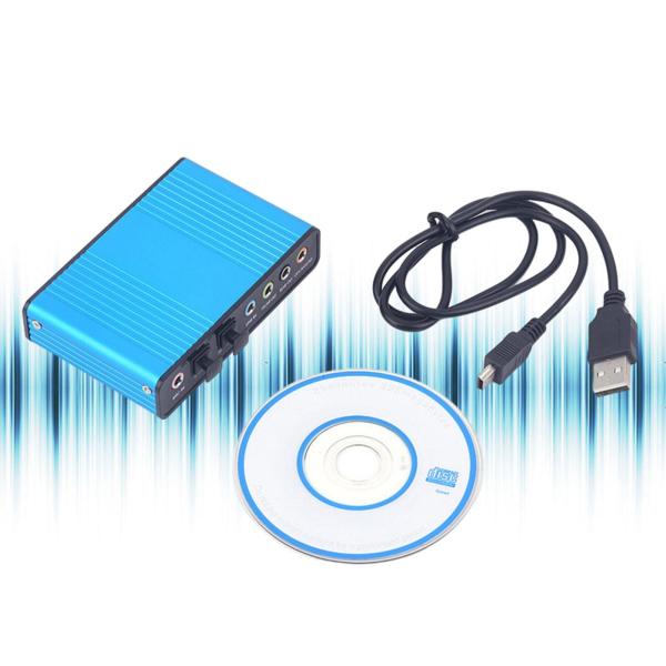サウンドカードサラウンドアダプターコンバーター5.1オーディオステレオ4チャンネルSPDIF32KHz 44KHz 48KHz USB2.0