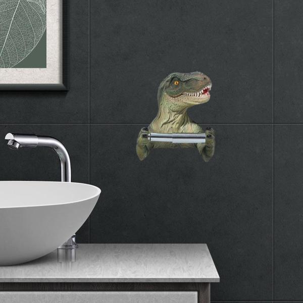 装飾的な恐竜トイレットペーパーホルダーオーガナイザーシェルフパンチフリー壁掛けトイレットペーパーホルダー洗面所の家の装飾のためのペーパータオ