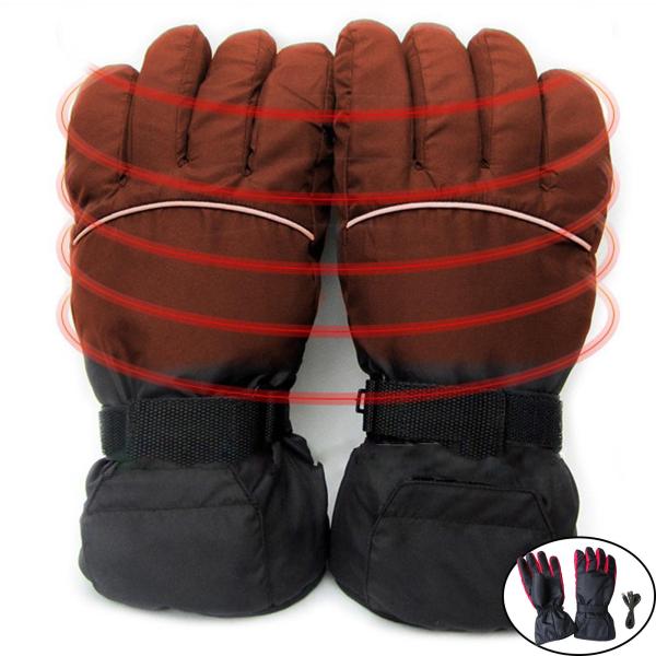 スキーハイキングハンドウォーマーを運転する屋外活動のための1ペアのオートバイ加熱手袋防風ミトン冬洗える