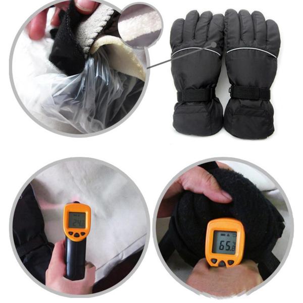 スキーハイキングハンドウォーマーを運転する屋外活動のための1ペアのオートバイ加熱手袋防風ミトン冬洗える