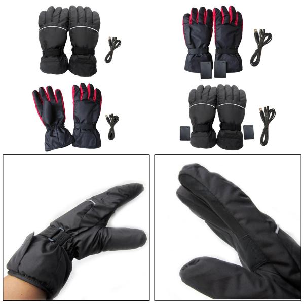 スキーハイキングハンドウォーマーを運転する屋外活動のための1ペアのオートバイ加熱手袋防風ミトン冬洗える