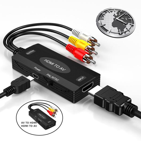 RCA-HDMI / HDMI-RCAコンバーターケーブル1080PHDMIAVアダプターはTVDVDプレーヤー用のPALNTSCをサポート