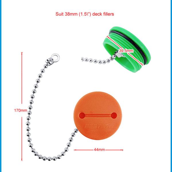 フィラー新しいナイロン素材ゴムガスケット、耐久性のある高品質のステンレス鋼チェーン良好なシーリング、マリンフィラーに適合ボートヨット船デッキ