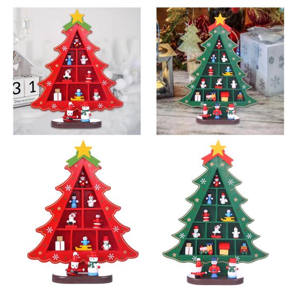 木製のクリスマスツリーの装飾品ウィンドウショップディスプレイミニチュアホリデーデコレーション棚暖炉明けましておめでとうメリークリスマスホーム