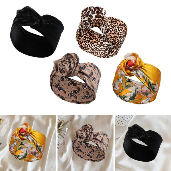 ファッション女性ワイヤーヘッドバンドヘアバンドスカーフヘッドラップ汗を吸収するヘアホルダー旅行ホリデーヘアアクセサリー