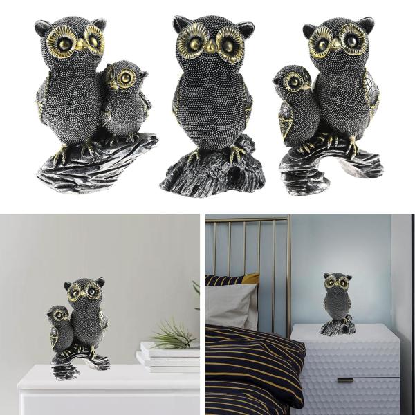 フクロウの像の家の装飾、家の装飾のためのフクロウの置物、リビングルームのオフィスの装飾