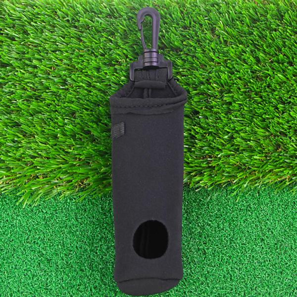 ゴルフスポーツアクセサリー用のネオプレン製のゴルフボールポーチティーホルダーベルトウエストバッグは、3つのボールと3つのゴルフティーを保持し