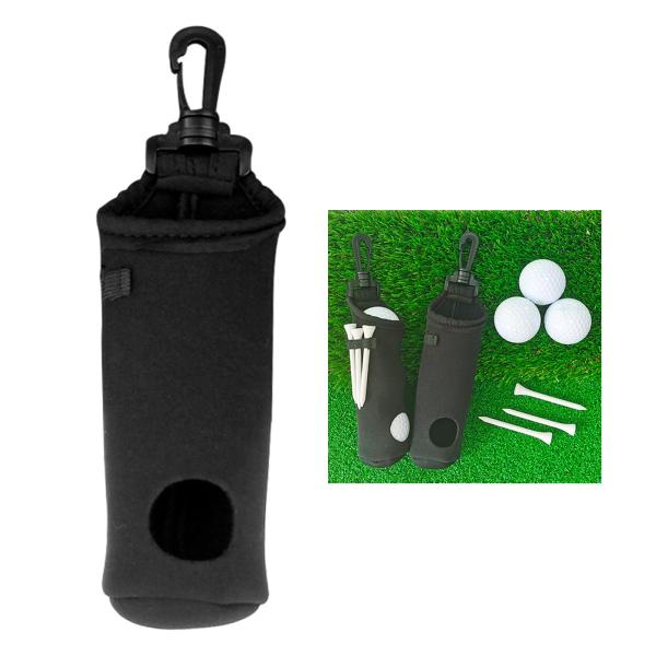 ゴルフスポーツアクセサリー用のネオプレン製のゴルフボールポーチティーホルダーベルトウエストバッグは、3つのボールと3つのゴルフティーを保持し