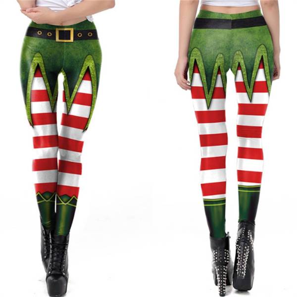 レギンス クリスマス スキニーパンツ レディース サンタ 伸縮性  女性 ストレッチ フィットネス  3D クリスマスコスチューム