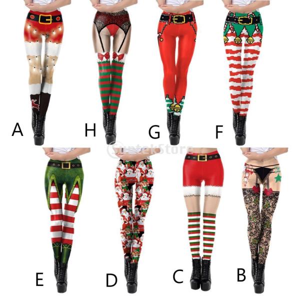レギンス クリスマス スキニーパンツ レディース サンタ 伸縮性  女性 ストレッチ フィットネス  3D クリスマスコスチューム