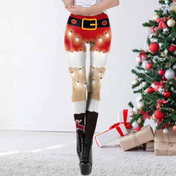 レギンス クリスマス スキニーパンツ レディース サンタ 伸縮性  女性 ストレッチ フィットネス  3D クリスマスコスチューム