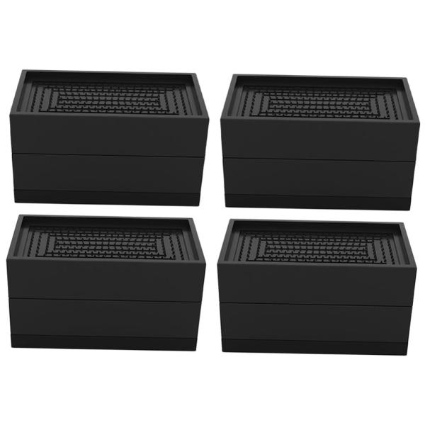 4xベッド家具ライザー滑り止めエレベーターアップ床面を保護洗濯機用の頑丈で耐久性のある正方形のプラスチックベッド収納ソファ