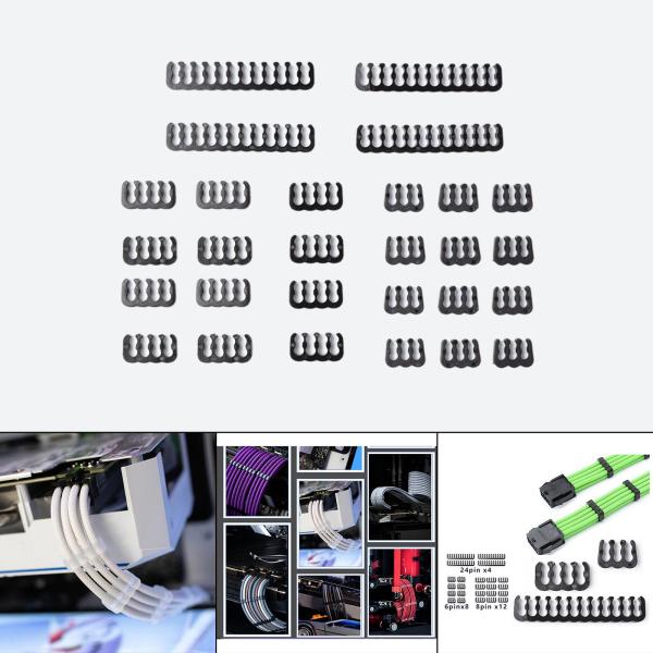 24xケーブルコーム24ピン8ピン6ピンPCケーブルタイ3.0-3.6mmワイヤー整理キットコードドレッサー用に3種類セット