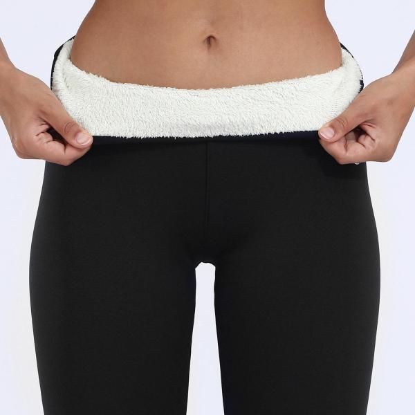 女性用フリース裏地付きレギンス冬の暖かいヨガパンツサーマルハイウエストシームレスレギンス