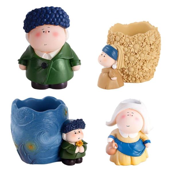 かわいい樹脂のデスクトップの置物ペンホルダークラフト鮮やかな色ベッドサイドの装飾