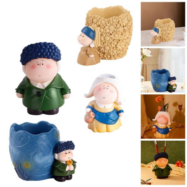 かわいい樹脂のデスクトップの置物ペンホルダークラフト鮮やかな色ベッドサイドの装飾