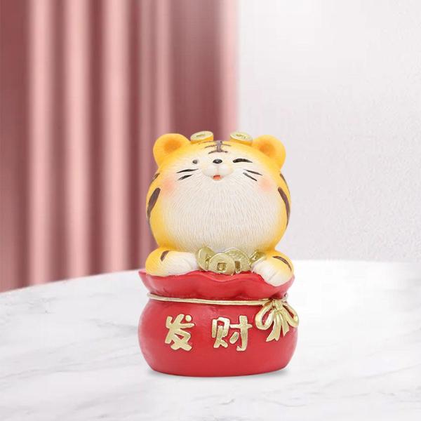 漫画タイガースタチューハウスカワイイミニカーオフィス卓上フィギュアオーナメント