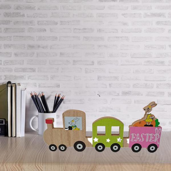 イースターバニーの装飾品家の本棚の装飾のための木製のバニーの装飾