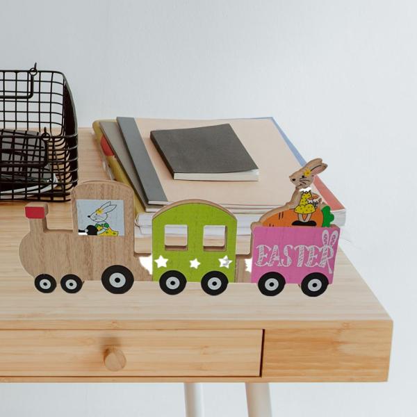 イースターバニーの装飾品家の本棚の装飾のための木製のバニーの装飾