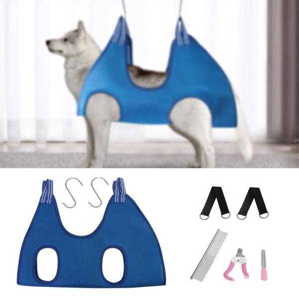 通気性のある犬のグルーミングハンモックセット拘束バッグ、トリミング用Sフック付き