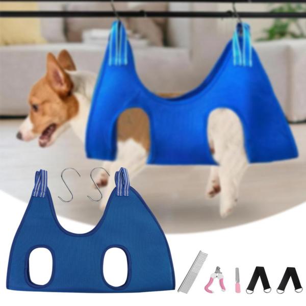 通気性のある犬のグルーミングハンモックセット拘束バッグ、トリミング用Sフック付き