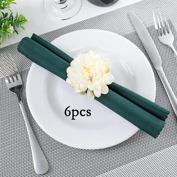 6ピース花の形をしたタオルバックルナプキンリングフェスティバルクリスマス感謝祭の結婚式のホテルのテーブルの装飾のための工芸品