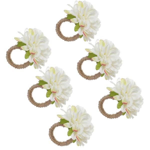 6ピース花の形をしたタオルバックルナプキンリングフェスティバルクリスマス感謝祭の結婚式のホテルのテーブルの装飾のための工芸品