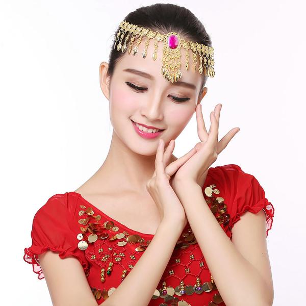 女性のためのベリーダンスヘッドバンドヘアアクセサリー衣装ネックレスヘッドウェア