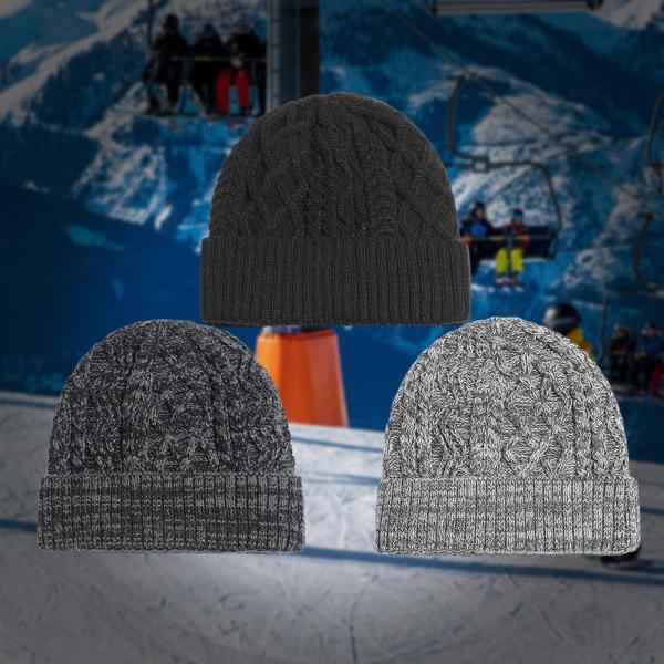 男性女性のための屋外の冬の帽子スキー無地の伸縮性のあるニットビーニー