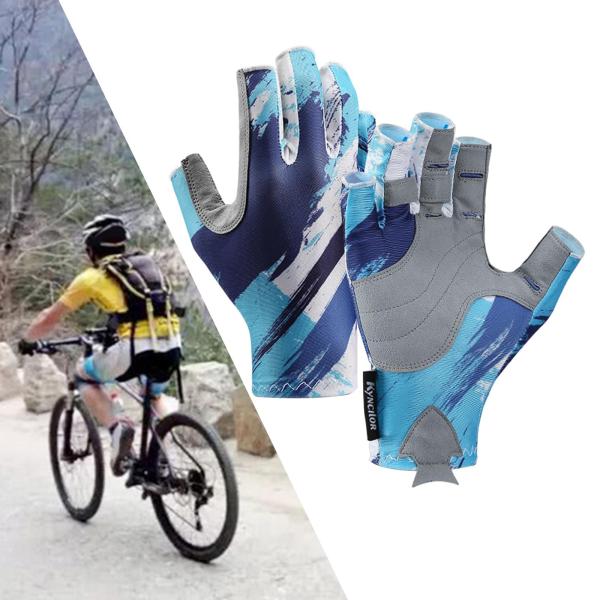 自転車釣り用のハーフフィンガーサイクリンググローブ衝撃吸収