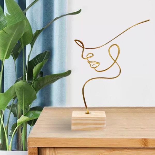 家のデスクトップの装飾のためのミニマリストの芸術彫刻の置物の金属線の装飾