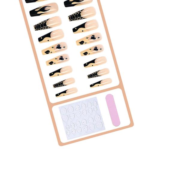 24xロングコフィンネイルチップ12サイズネイルアートDIYサロン用の偽のネイル