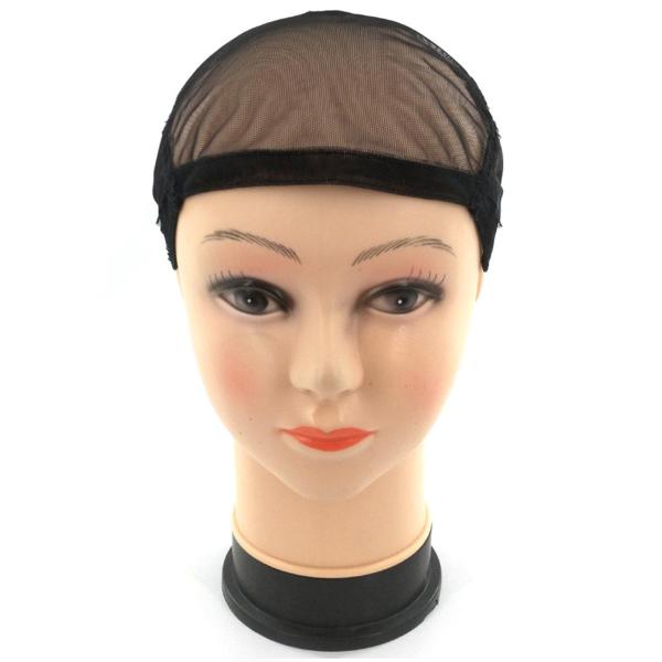 ブラックレースネットウィッグキャップハット伸縮性軽量ウィッグアクセサリーシン