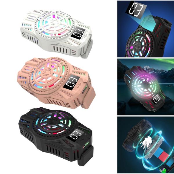 ライトLEDデジタルディスプレイ付き電話冷却ファンラジエーター電話クールヒートシンク急速冷却ゲームをプレイするためのユニバーサル電話クーラー